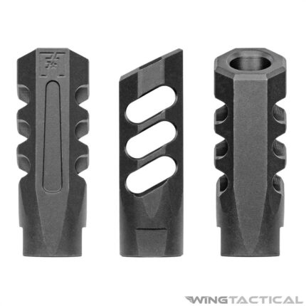 F1 Firearms 5.56 Angle Faced Compensating Black Nitride Muzzle Brake