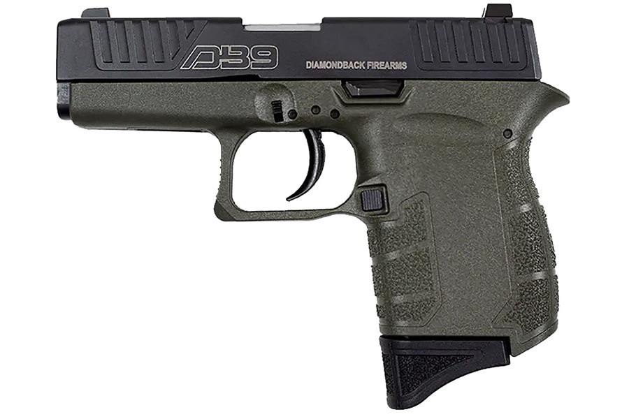 Diamondback DB9 9mm Luger 3in Black/OD Green Cerakote Pistol