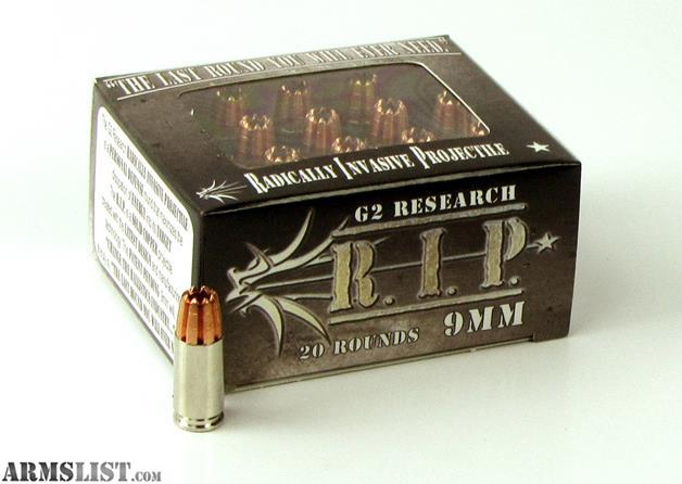 G2 Research R.I.P. 9mm Luger Ammo 92 Grain G2 R.I.P. Frag...