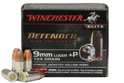 Winchester Defender 9mm Luger +P Ammo 124 Grain Wincheste…