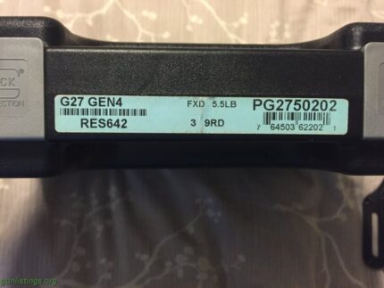 Glock G27 G4 .40 S&W Subcompact Pistol – PG2750201 – .40